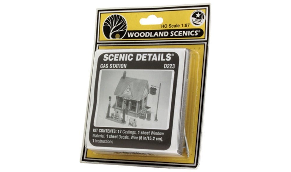 Woodland Scenics D223 HO Scale Gas Station Kit - Oakville Model Trains Depot
