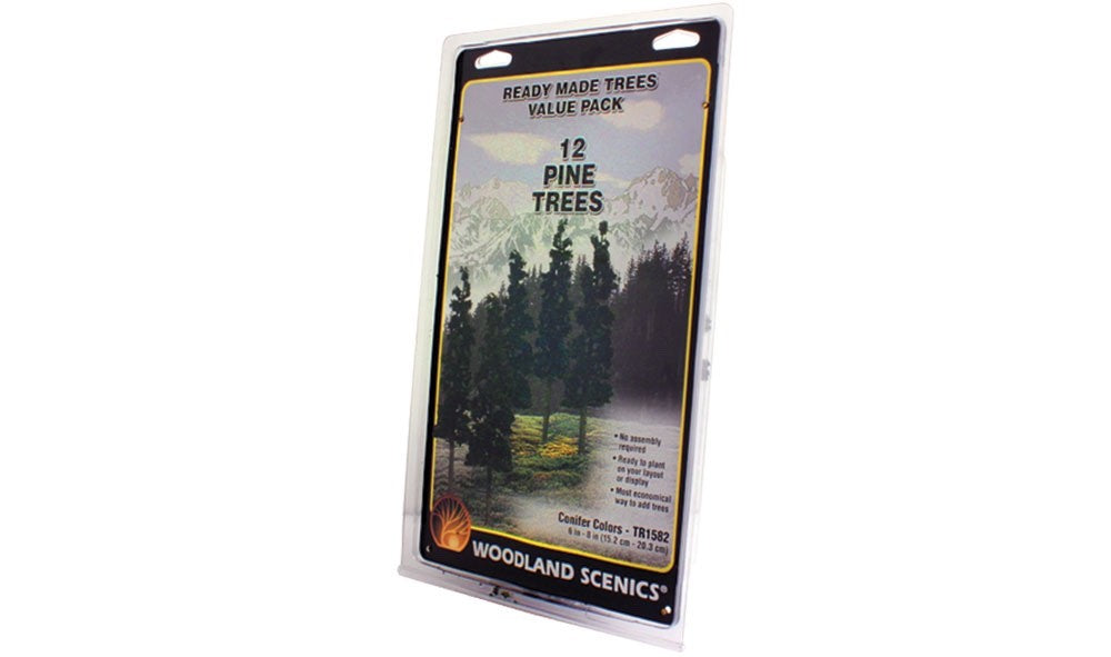 Woodland Scenics TR1582 Ready Made Trees™ Value Pack 6"-8" Conifer - 12/pkg