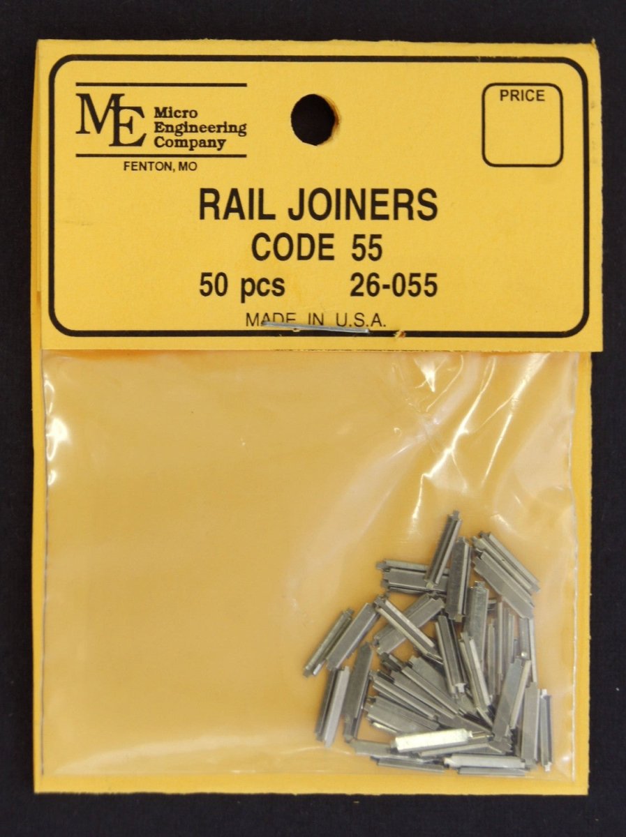 Micro Engineering 26 - 055 HO/N Scale Code 55 Metal Slip - On Rail Joiners - 50 pcs - Oakville Model Trains Depot