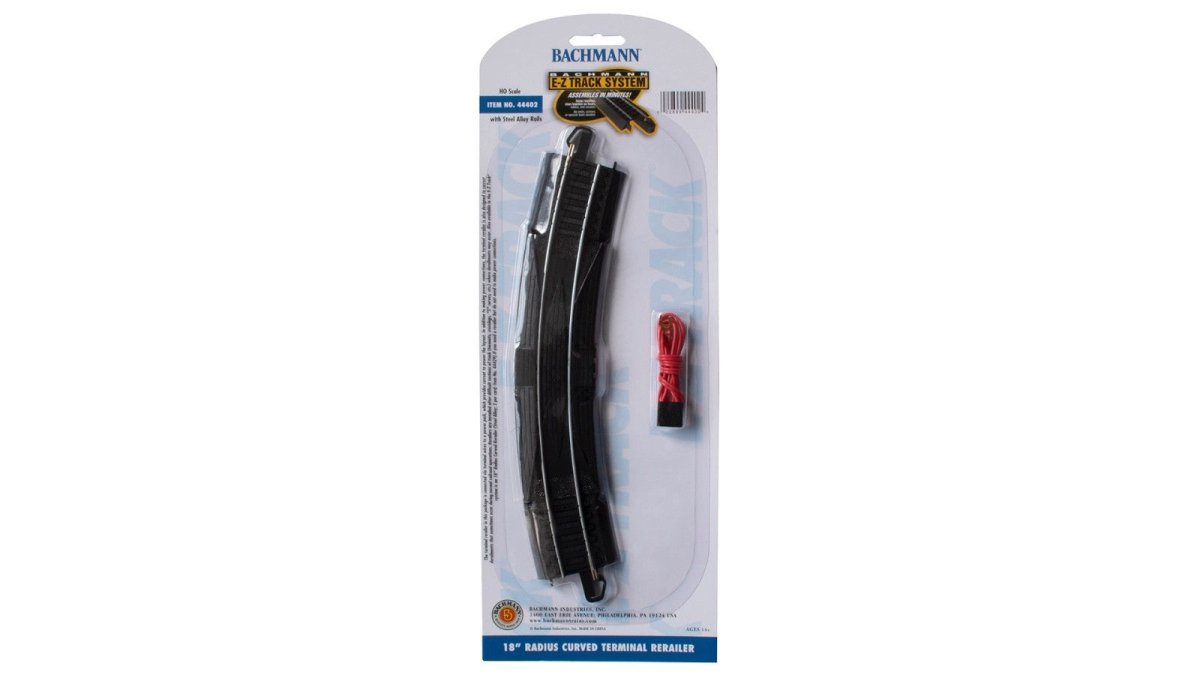 Bachmann 44402 HO Scale 18" Radius Terminal Rerailer with Wire E-Z Steel Track