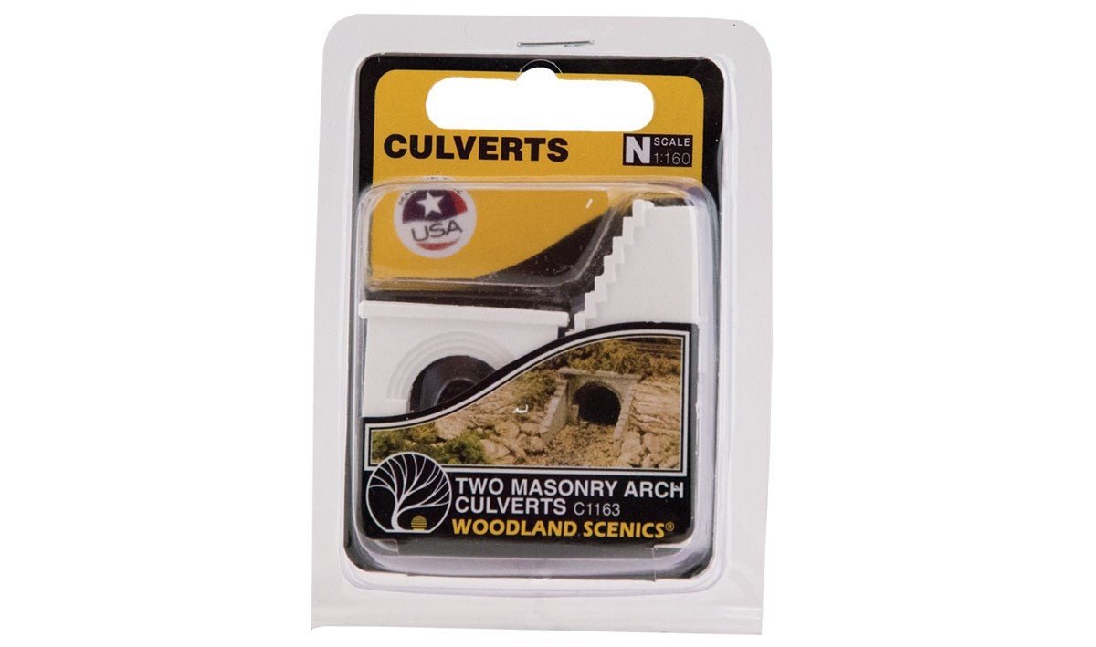 Woodland Scenics 1163 N Scale Masonry Arch Culvert 2pcs - Oakville Model Trains Depot