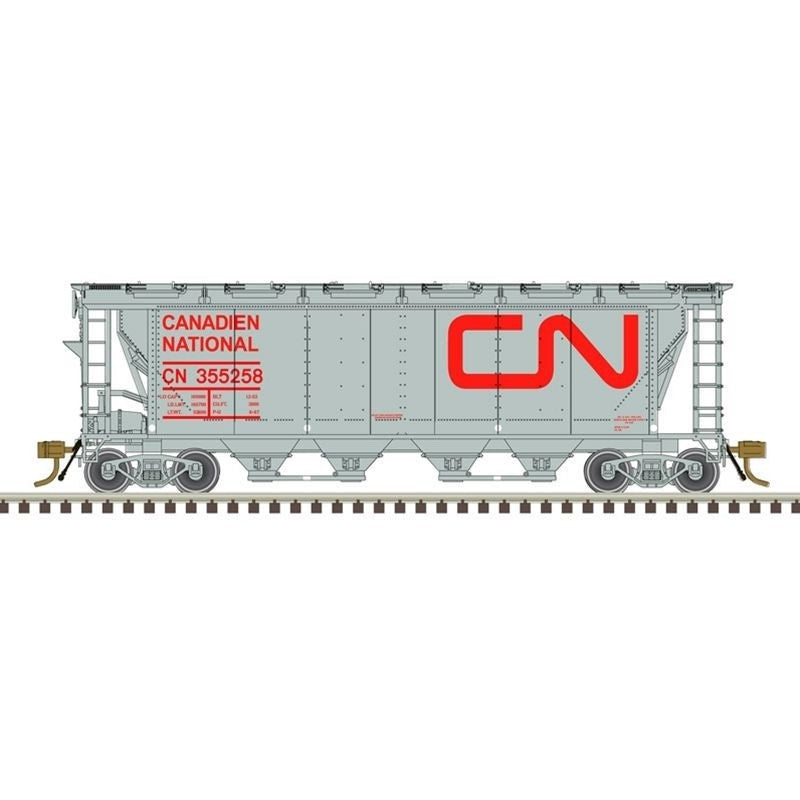 Atlas Master 20006362 HO Scale Slab Side Covered Hopper CN Noodle Logo #355258