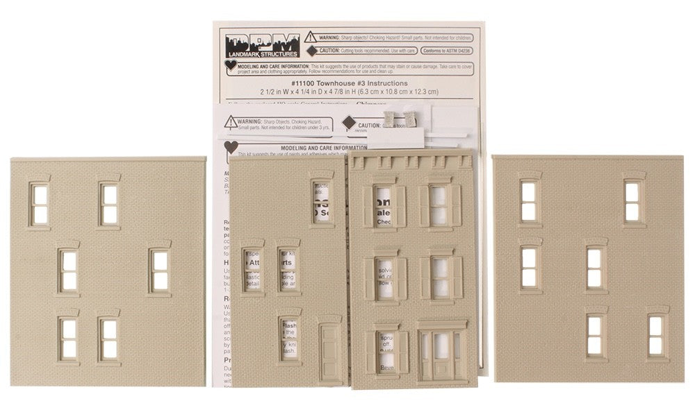 Woodland Scenics DPM 11100 HO Scale Townhouse #3 Building Kit