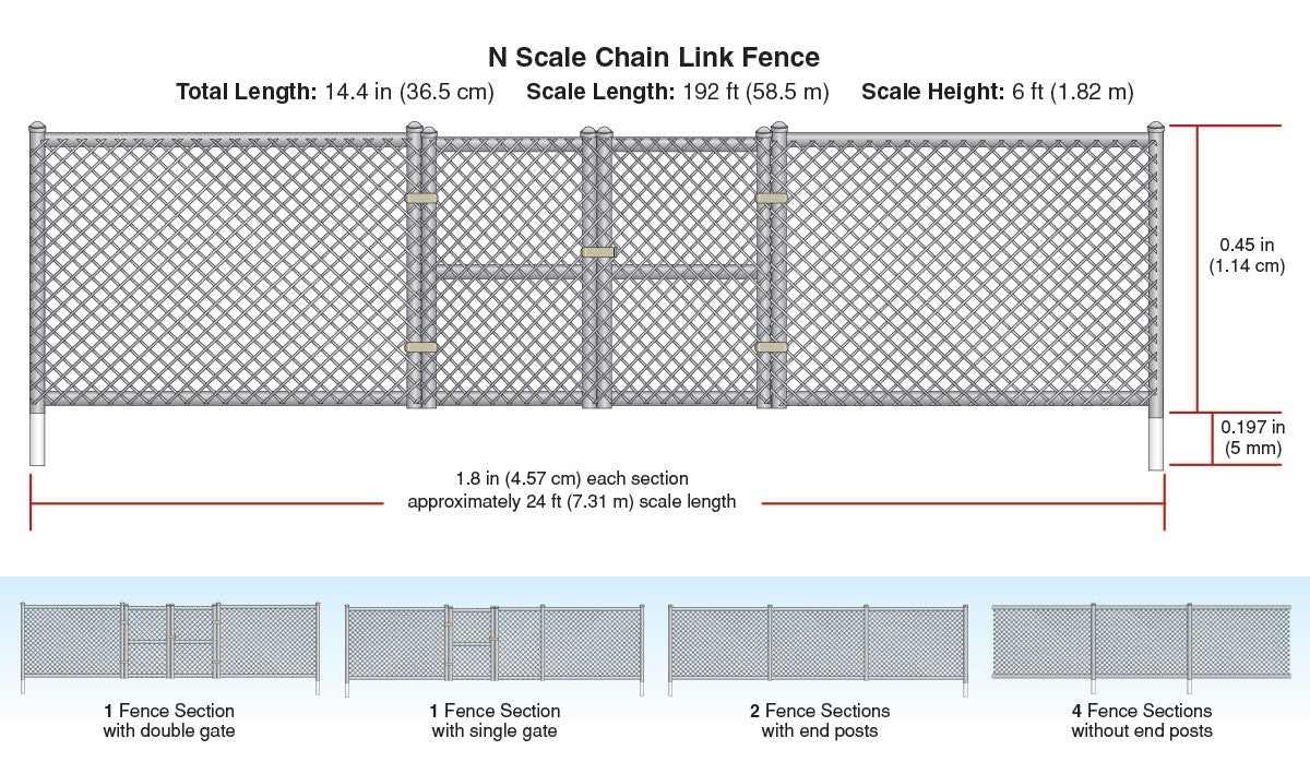 Woodland Scenics A2993 N Scale Chain Link Fence - Oakville Model Trains Depot