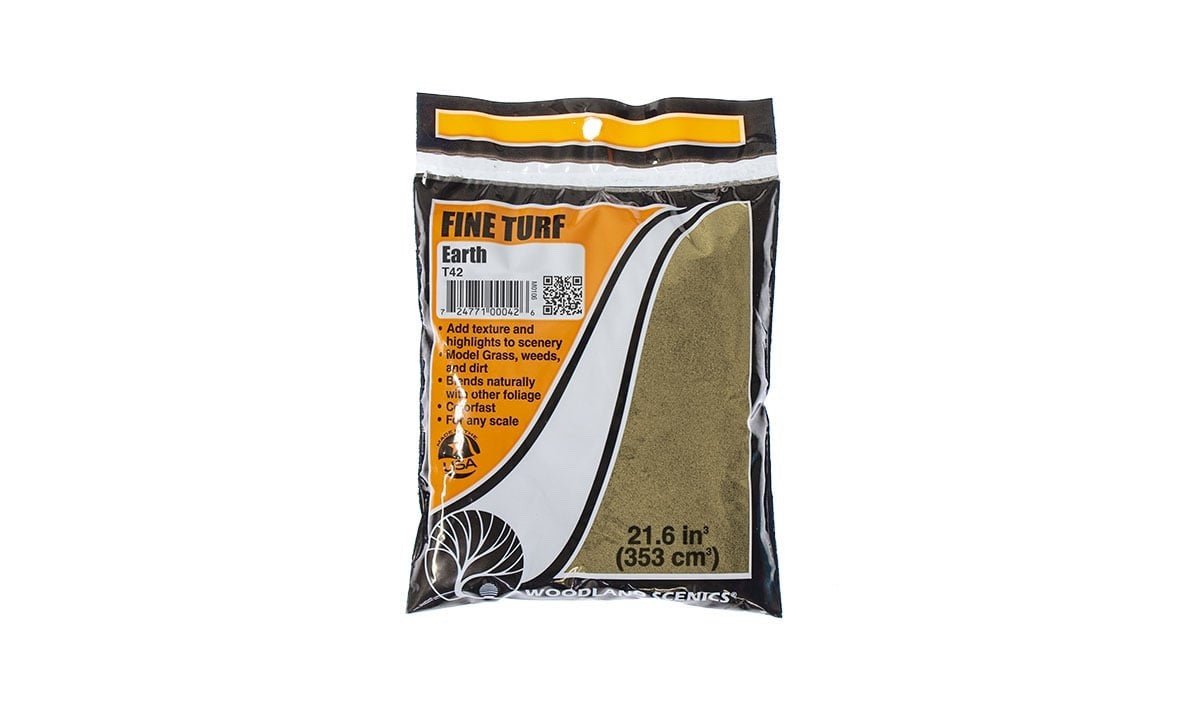 Woodland Scenics T42 Fine Turf Earth Bag - Oakville Model Trains Depot
