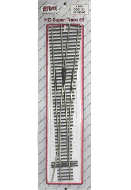 Atlas 506 HO Scale Code 83 Super - Track 6 Right Hand Turnout - Oakville Model Trains Depot