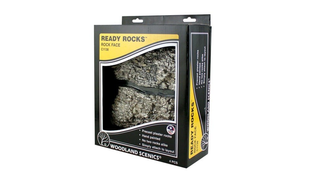 Woodland Scenics 1138 Rock Face Ready Rocks 4pcs - Oakville Model Trains Depot
