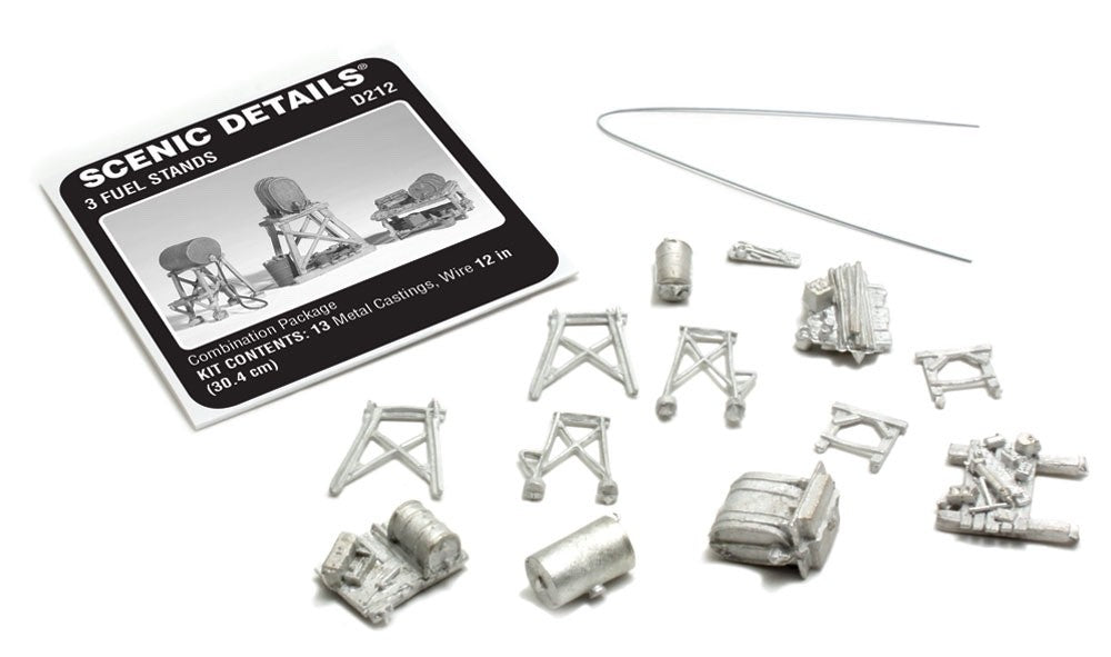 Woodland Scenics D212 HO Scale 3 Fuel Stands Kit - Oakville Model Trains Depot