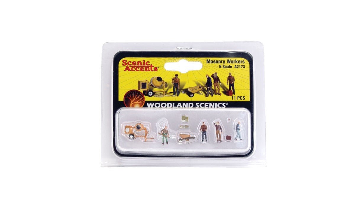 Woodland Scenics A2173 N Scale Masonry Workers - Oakville Model Trains Depot
