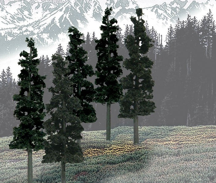 Woodland Scenics TR1582 Ready Made Trees™ Value Pack 6"-8" Conifer - 12/pkg