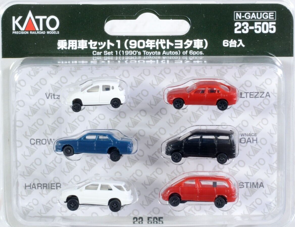 Kato 23-505 N Scale 1990's Toyota Auto Set - 6 cars