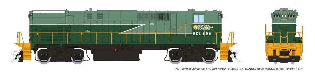 Rapido 033529 HO MLW M420 + M420B Set — BC Rail 645 + 687 (DCC/Sound) - Oakville Model Trains Depot
