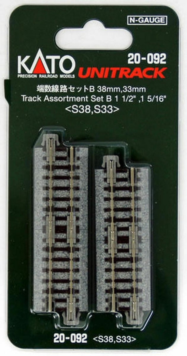 KATO 20 - 092 N Scale Unitrack Short Track Assortment Set B - 8 - Pack - Oakville Model Trains Depot