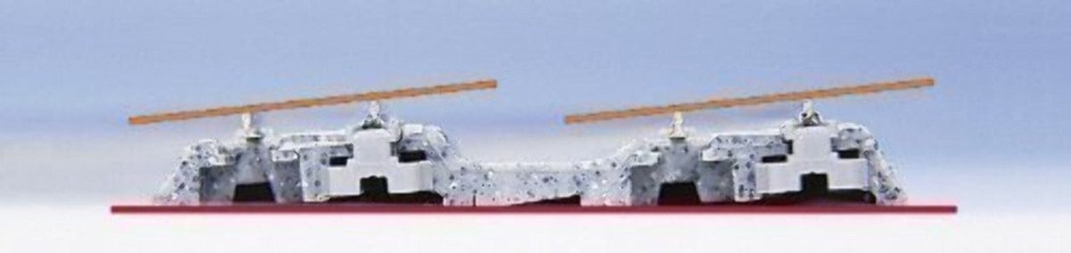 Kato 20-181 N Scale Unitrack 414mm/381mm Radius 45º CT Double Curve Track - 2pcs