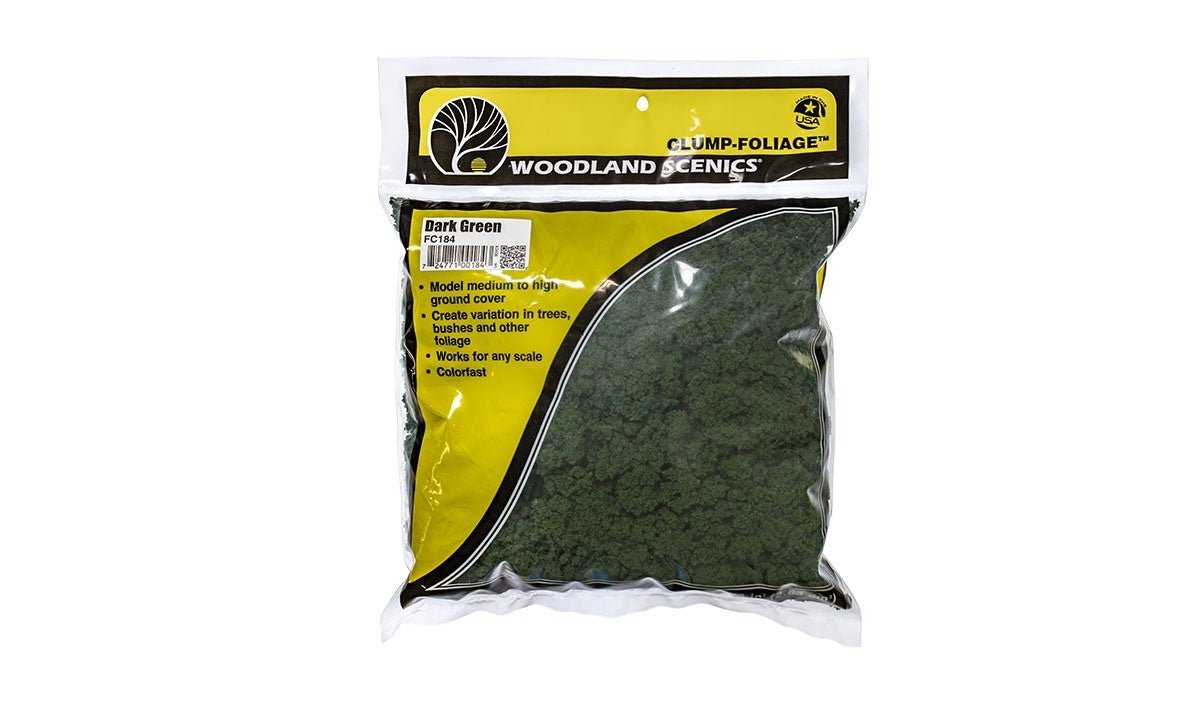Woodland Scenics FC184 Clump - Foliage™ Dark Green Large Bag - Oakville Model Trains Depot