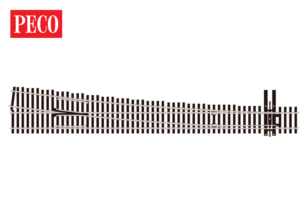 Peco SL-8381 HO/OO Scale Code 83 #8 RH Right Hang Turnout with InsulFrog - New