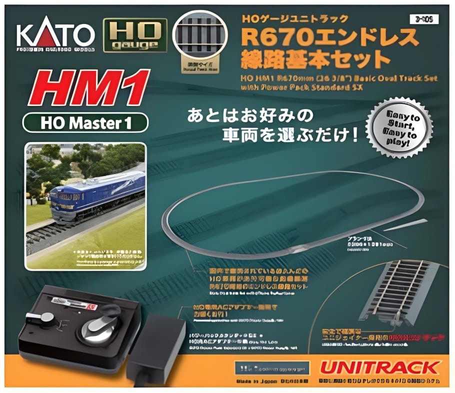 Kato 3-105 HO Scale HM1 Unitrack Basic Oval Track Set with Power Pack