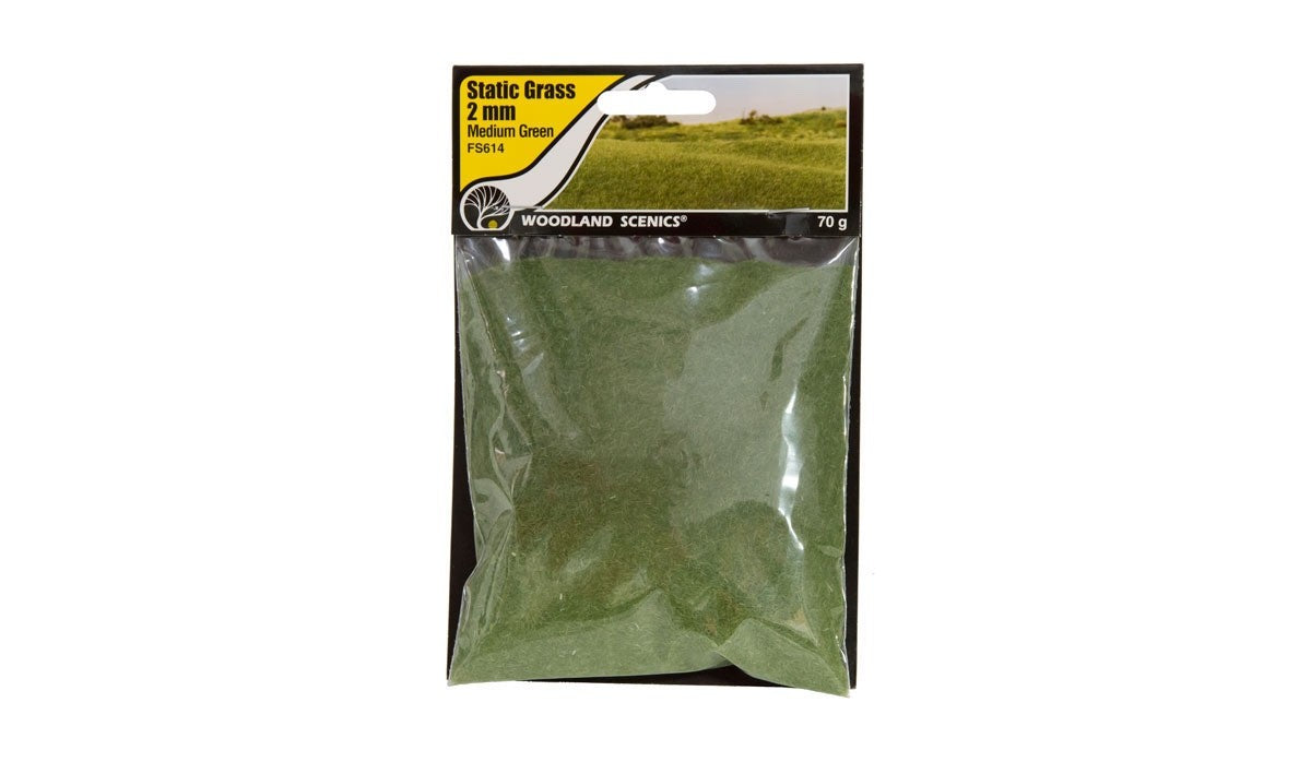 Woodland Scenics FS614 Static Grass Medium Green 2mm