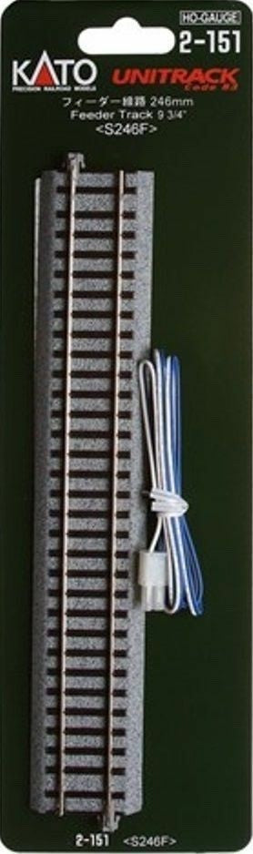 Kato 2-151 HO Scale Unitrack 246mm 9-3/4" Straight Feeder Track - 1pc