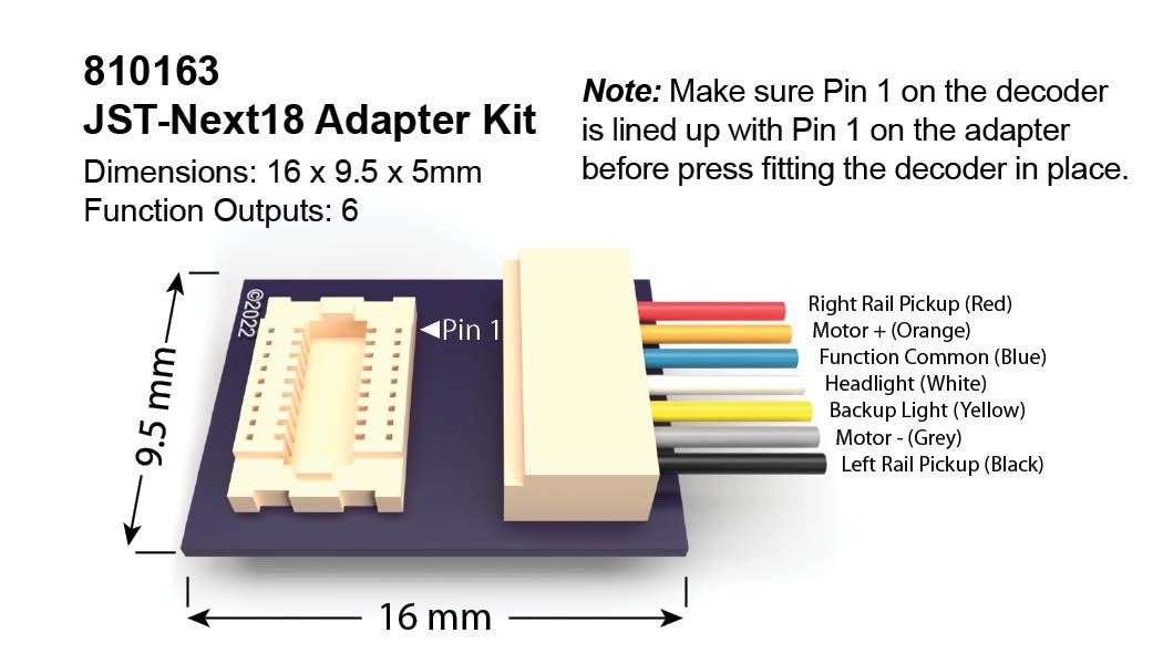 SoundTraxx 810163 JST-Next18 Adapter Kit