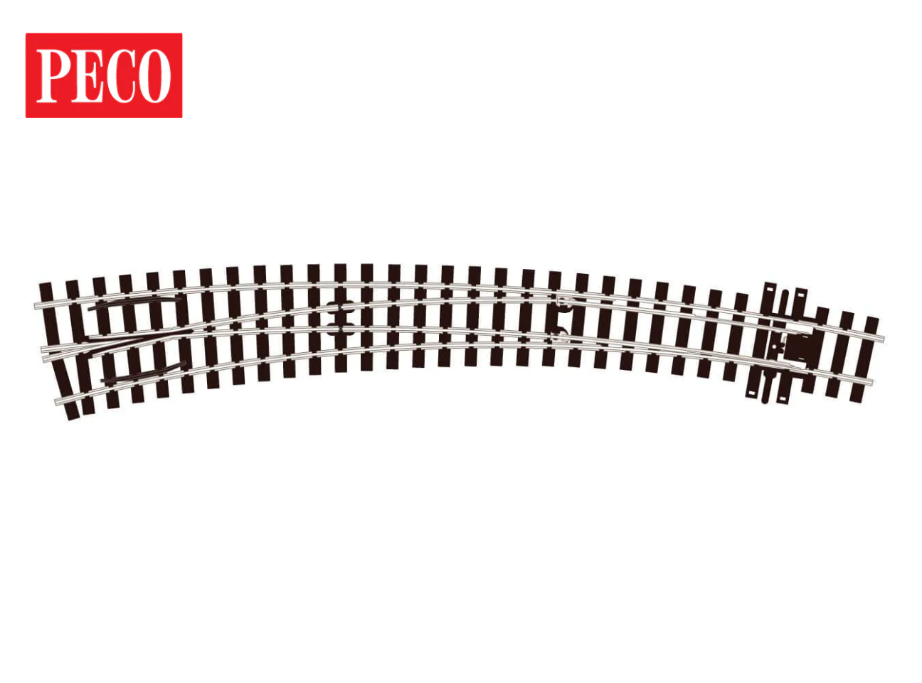 Peco SL-E1487 HOm Scale Code 75 Electrofrog Left Hand LH Curved Turnout