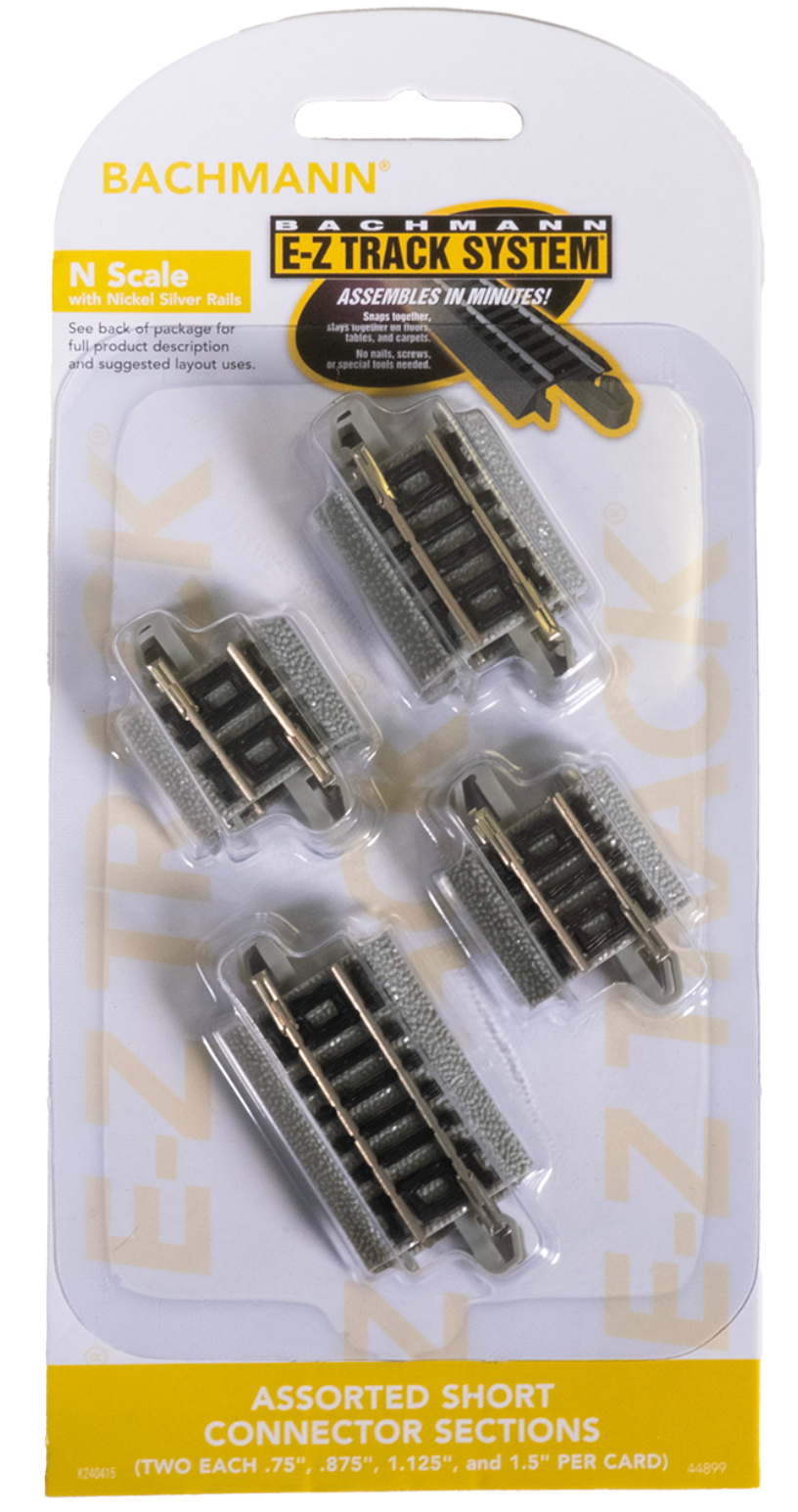 Bachmann 44899 N Scale EZ-Track Assorted Short Connector Sections - 8pcs