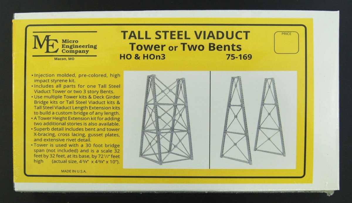 Micro Engineering 75 - 169 HO / HOn3 Scale Steel Tower or Two - Bent Support Kit - Oakville Model Trains Depot