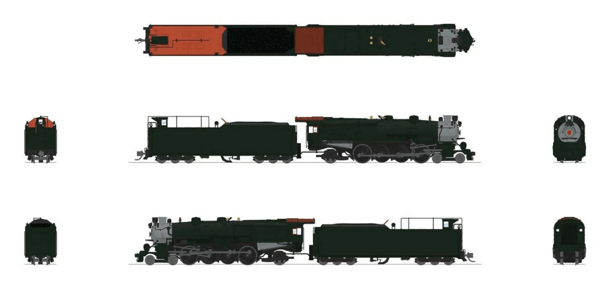 Broadway Limited Imports 8497 N PRR M1B 4 - 8 - 2 Mountain (Unlettered, Stealth, DCC - Ready) - Oakville Model Trains Depot