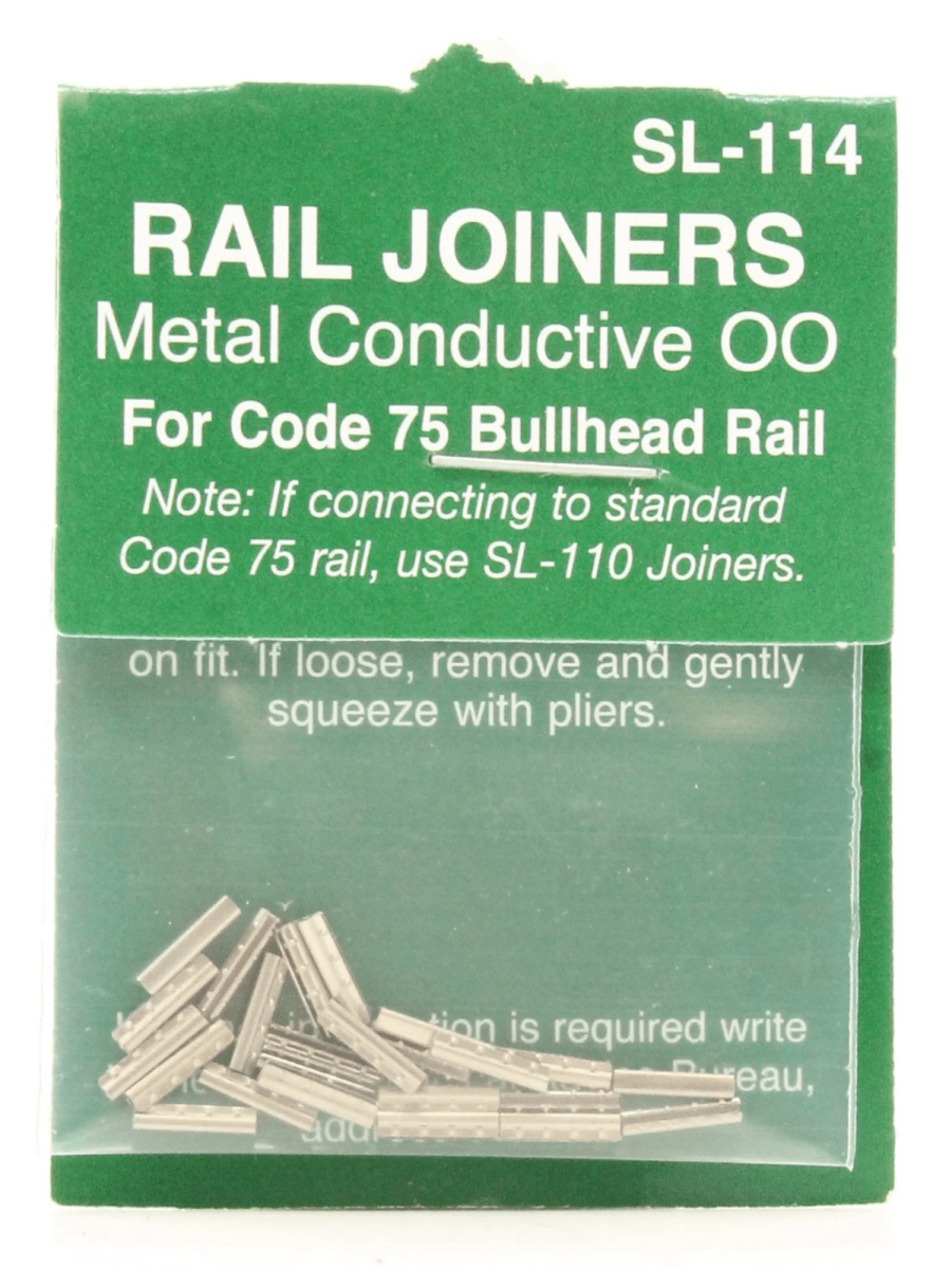 Peco SL - 114 OO/HO Scale Code 75 Bullhead Rail Joiner - 24pcs - Oakville Model Trains Depot