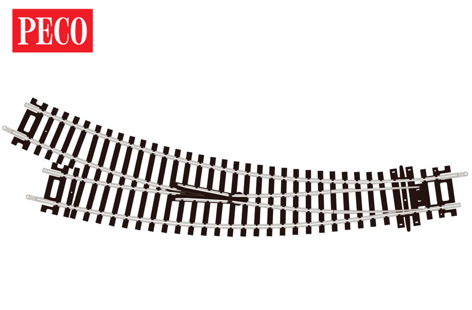 PECO ST-244 HO/OO Code 100 Right Hand Curved Turnout
