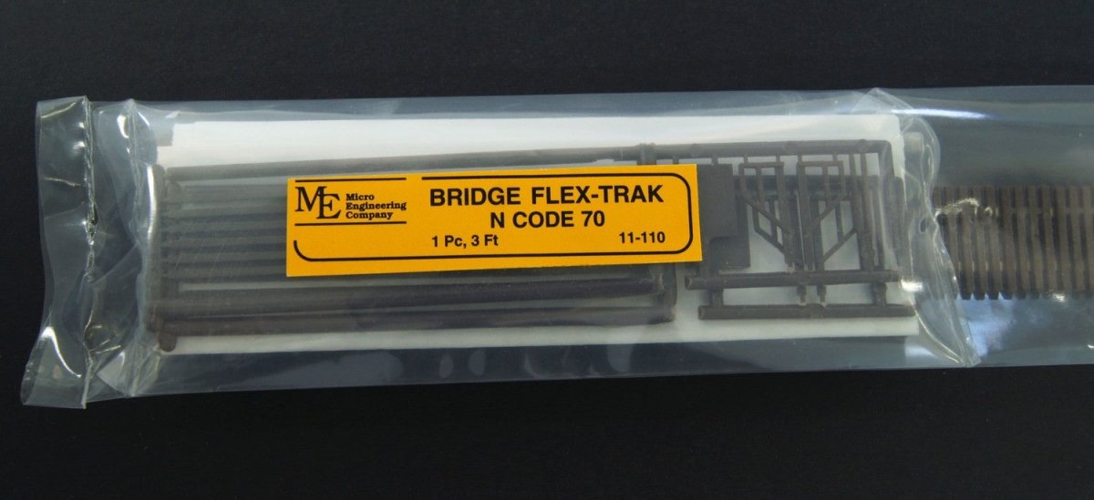 Micro Engineering 11 - 110 N Scale Code 70 Bridge Flex Track with Wide Ties & Guard Rails - 36" / 914mm - Oakville Model Trains Depot