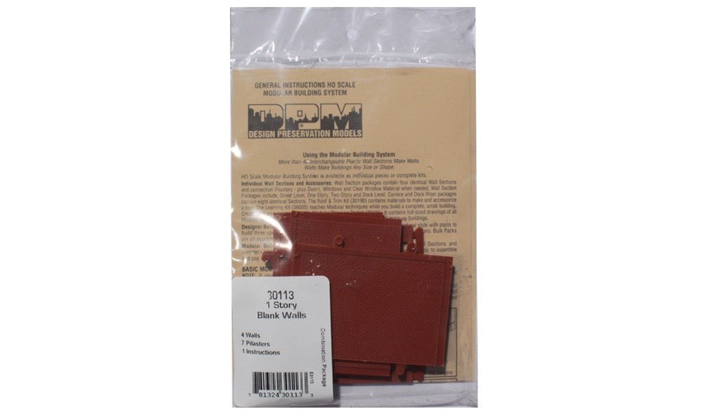 DPM 30113 HO Scale MBS One - Story Blank Wall Section - Oakville Model Trains Depot