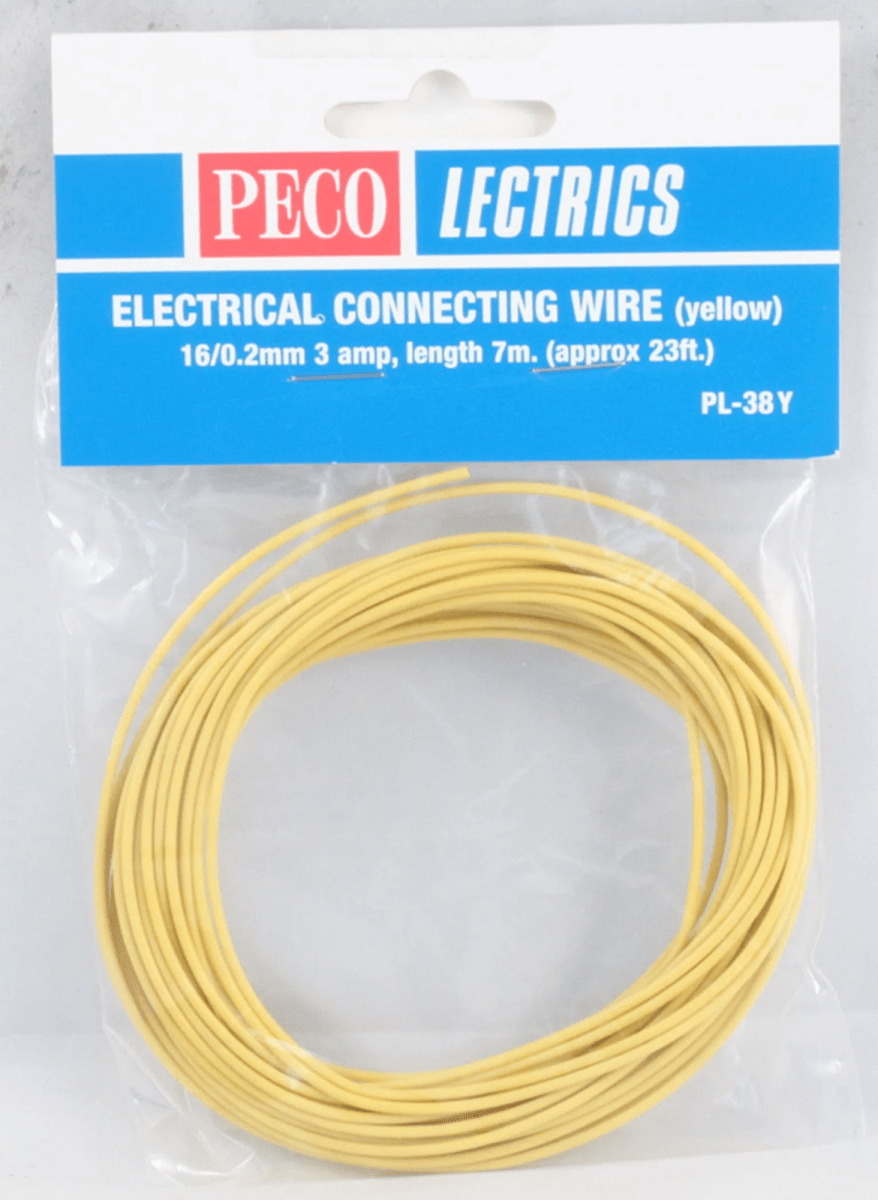 PECO PL - 38Y Yellow Connecting Wire All Scale 3 Amp 16 - Std - Oakville Model Trains Depot