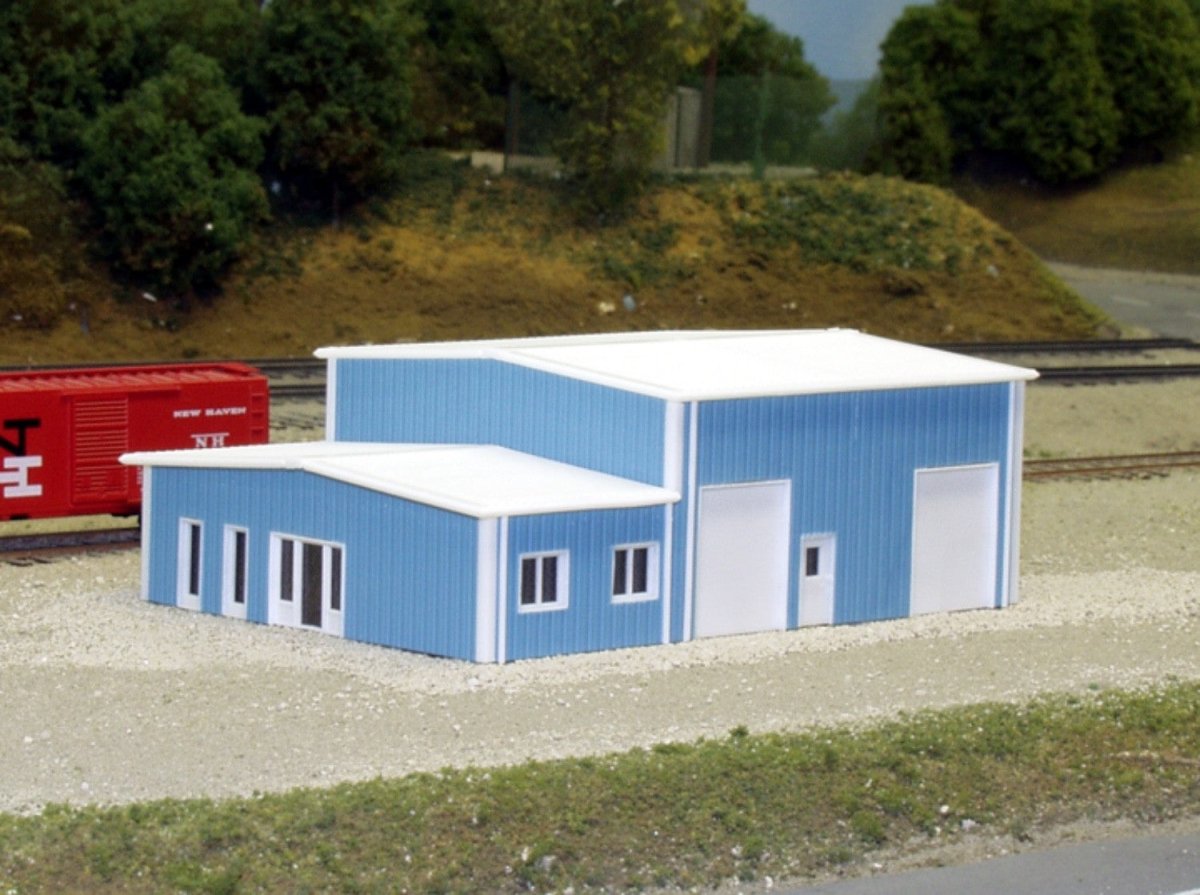 Pikestuff 8006 N Scale Contractors Building Kit (5 Heights, Office + Warehouse) - Oakville Model Trains Depot