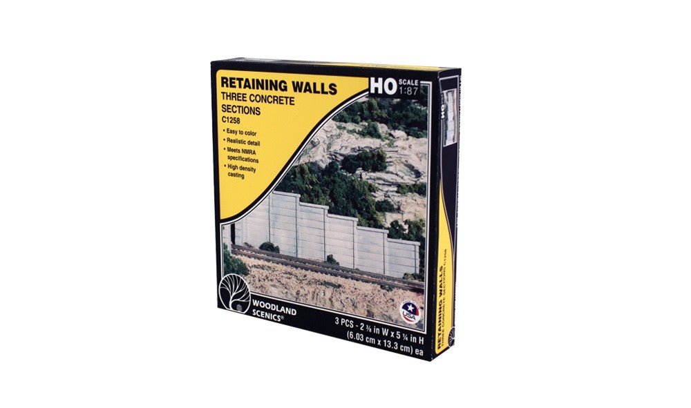 Woodland Scenics C1258 HO Scale Concrete Retaining Wall - Oakville Model Trains Depot