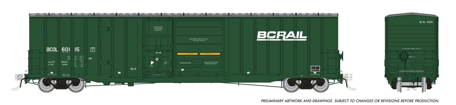 Rapido 191002 HO Trenton Works 6637cuft boxcar BC Rail - As-Delivered: 6-Pack #2