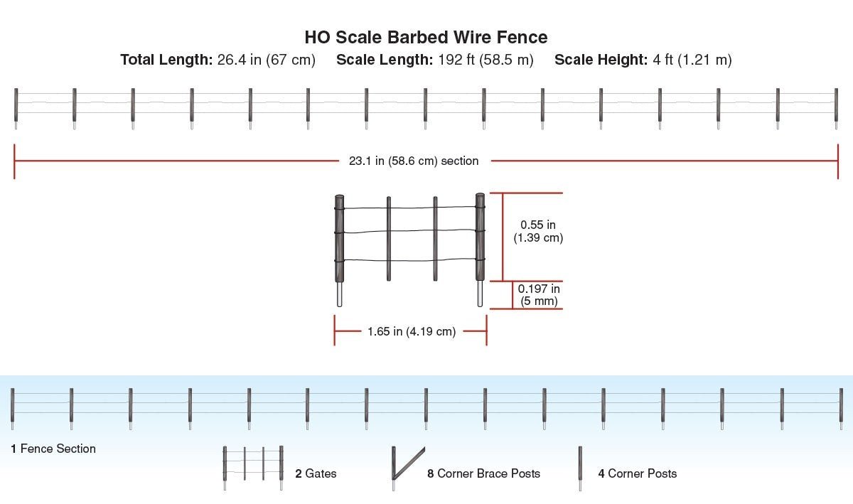 Woodland Scenics A2980 HO Scale Barbed Wire Fence - Oakville Model Trains Depot