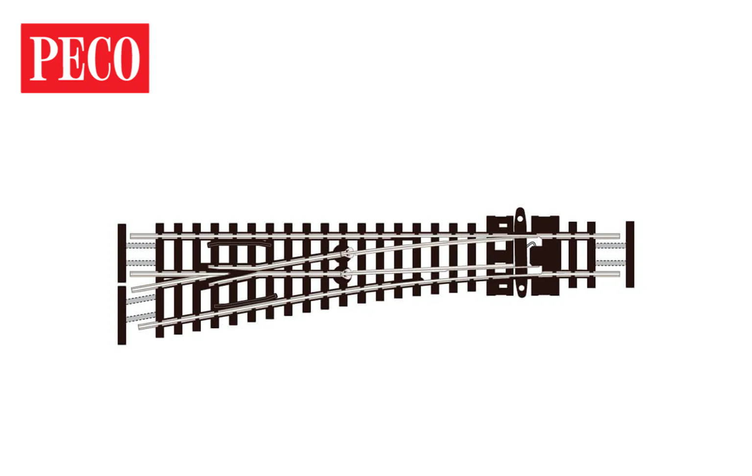 Peco SL-E392F N Scale Code 55 Small LH Left Hand Turnout with ElectroFrog - New