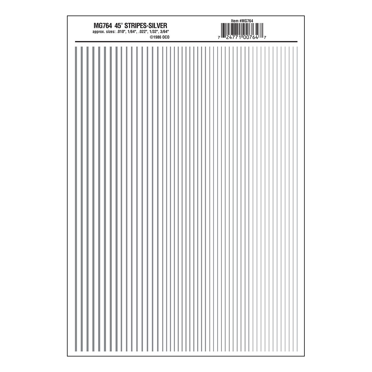 Woodland Scenics MG764 Stripes Silver Decals