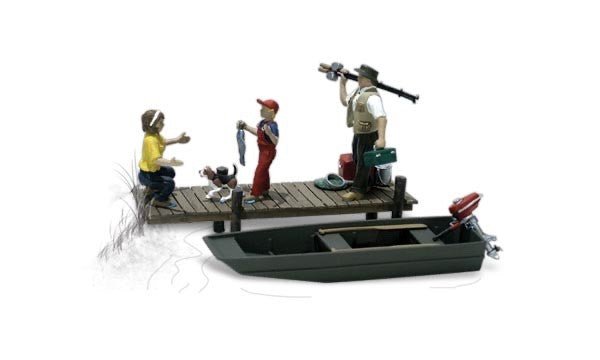Woodland Scenics A1923 HO Scale Family Fishing - Oakville Model Trains Depot
