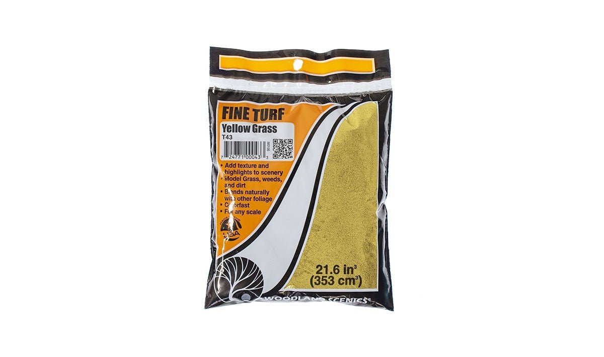 Woodland Scenics T43 Fine Turf Yellow Grass Bag - Oakville Model Trains Depot