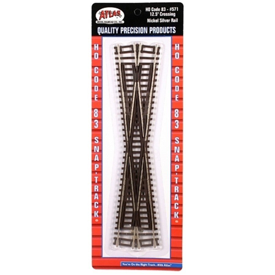 Atlas 571 HO Scale Code 83 Snap Track 12.5 Degree Crossing - Oakville Model Trains Depot