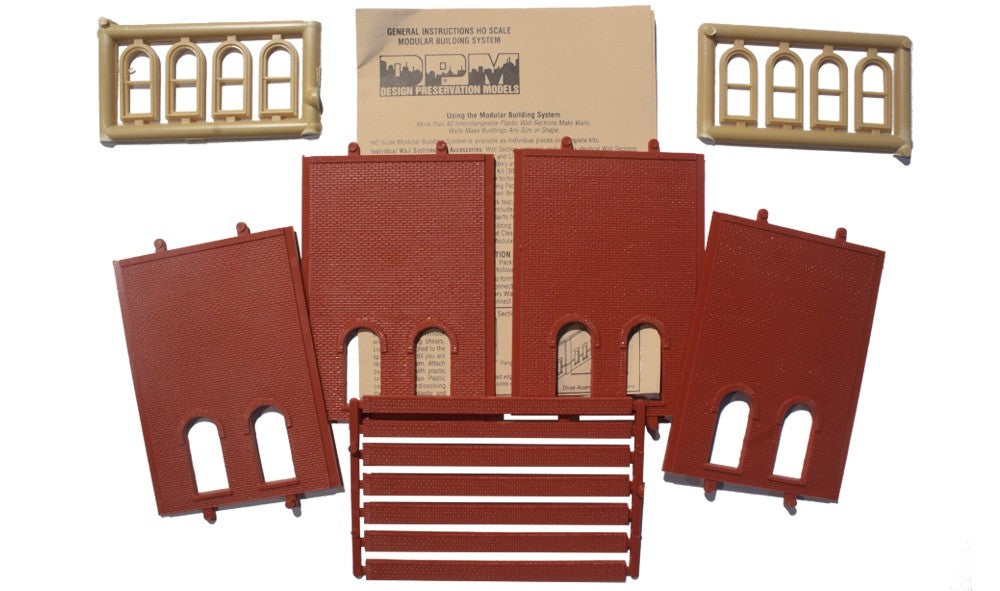 Woodland Scenics DPM 30110 HO Scale Two-Story Arched 2-Window Low Kit