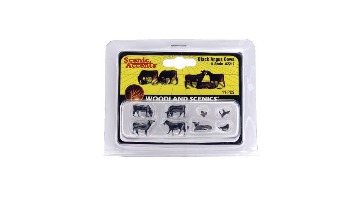 Woodland Scenics A2217 N Scale Black Angus Cows - Oakville Model Trains Depot