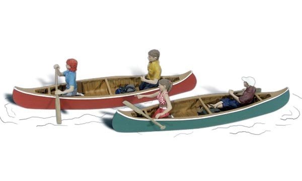 Woodland Scenics A2200 N Scale Canoers - Oakville Model Trains Depot