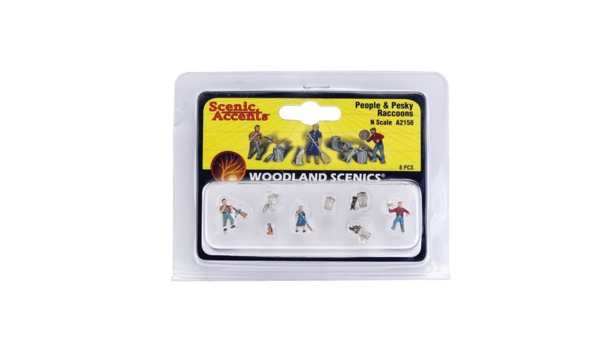 Woodland Scenics A2158 N Scale People & Pesky Raccoons - Oakville Model Trains Depot