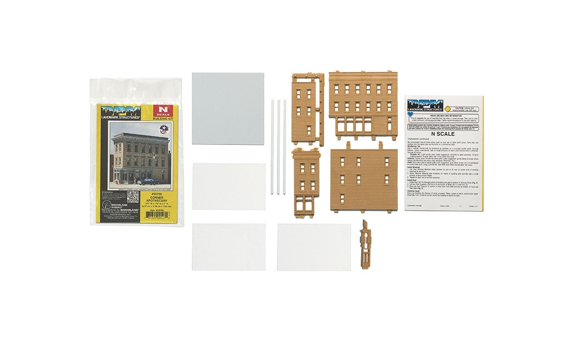 Woodland Scenics DPM 50700 N Scale Corner Apothecary Building Kit