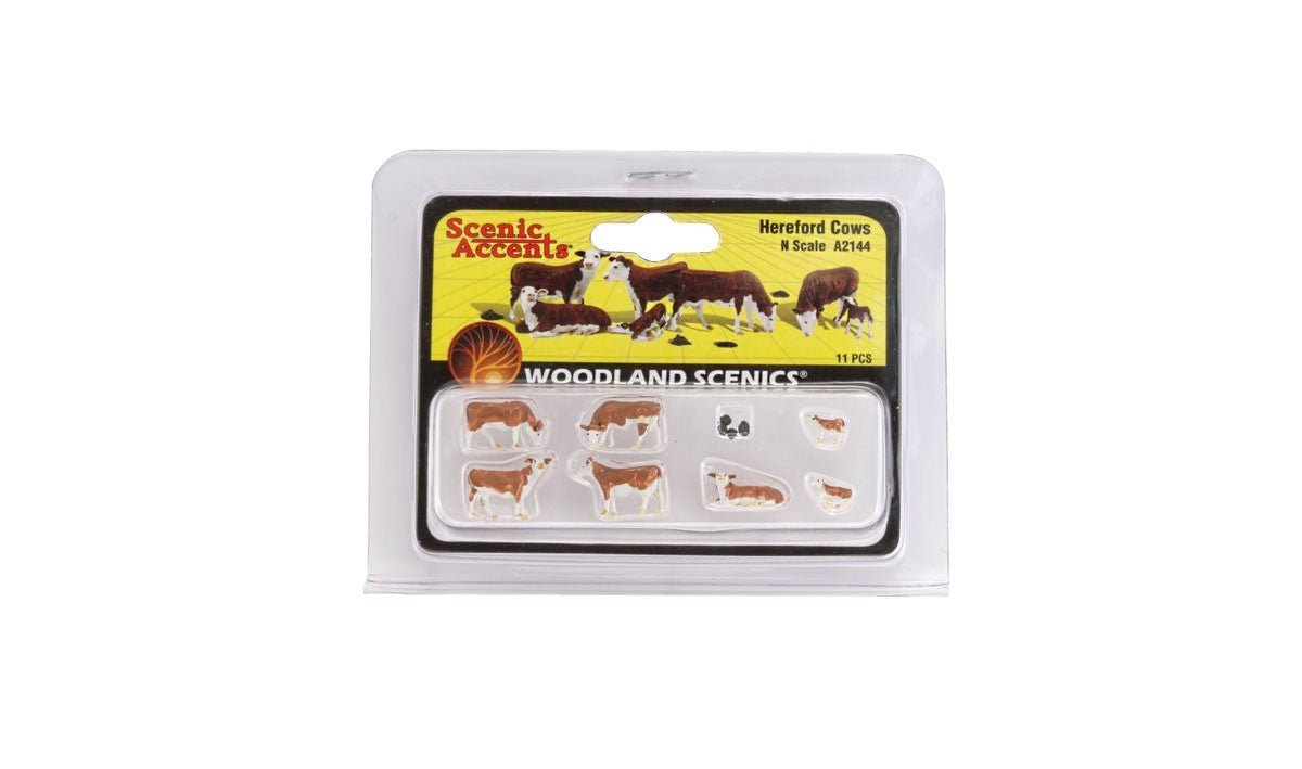Woodland Scenics A2144 N Scale Hereford Cows - Oakville Model Trains Depot