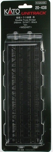 Kato 20-438 N Scale Unitrack 248mm (9-3/4") Double Track Truss Bridge - Black