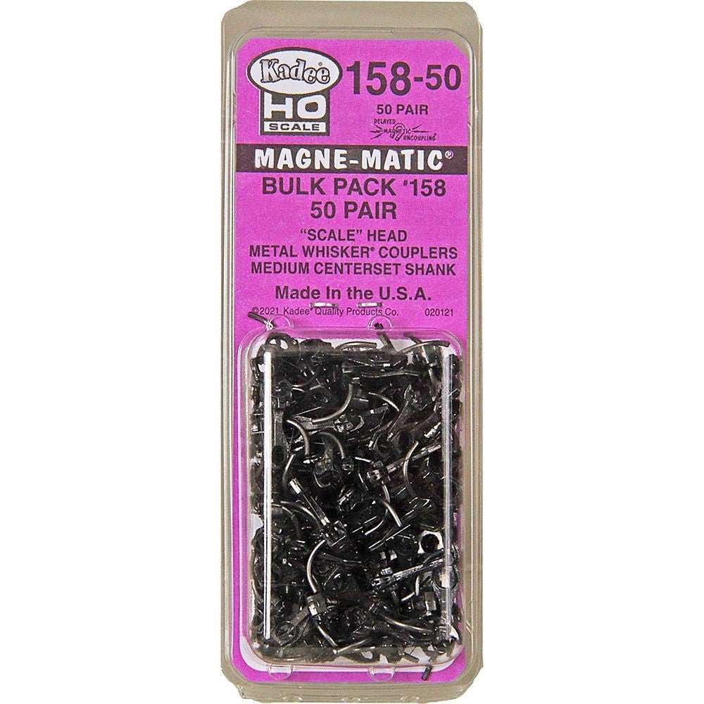 Kadee 158 - 50 HO Scale 158 Whisker® Metal Couplers - Medium (9/32") Centerset 50 Pair - Oakville Model Trains Depot